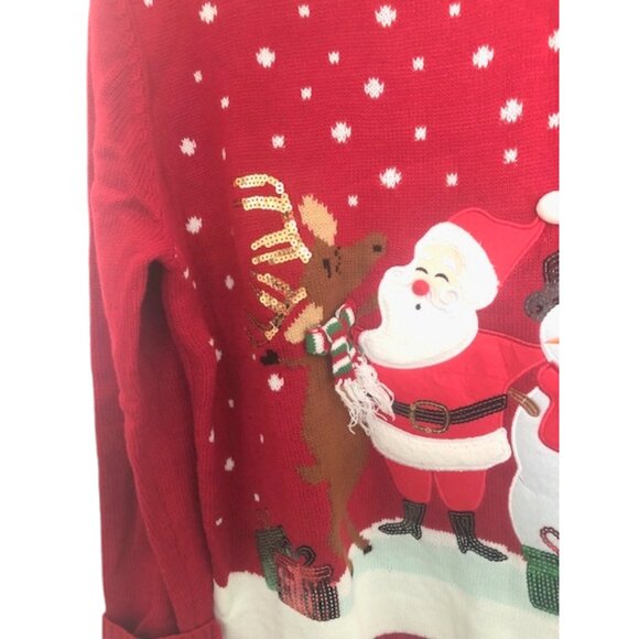 Karen Scott Singing with Santa Red Sweater XXL - Picture 4 of 8